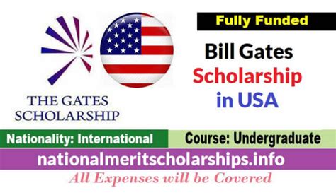 Bill Gates Scholarship 2022-23 in USA for Internationals Fully Funded