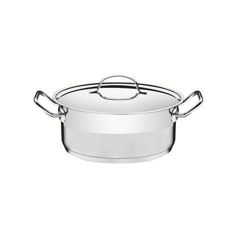 Caçarola Tramontina Professional Rasa Inox Fundo Triplo Tampa 20 cm