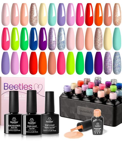 Amazon Beetles Pcs Gel Nail Polish Set Pastel Bright Colors Gel