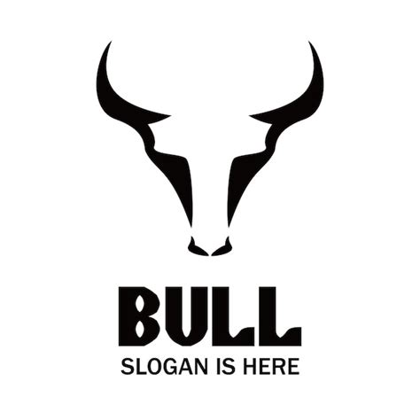 Premium Vector Black Bull Silhouette Logo Design Wild Buffalo Sign