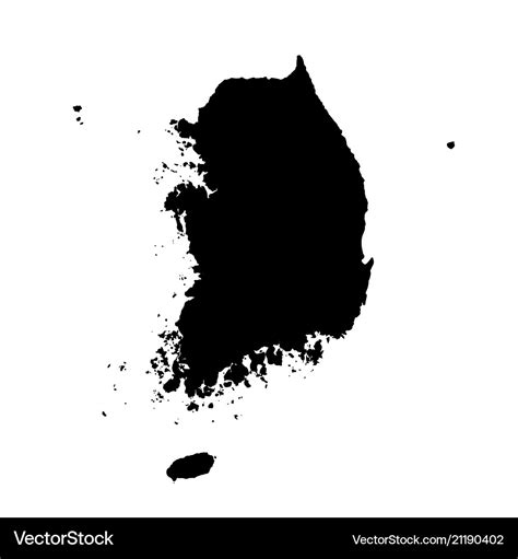 Map south korea isolated Royalty Free Vector Image