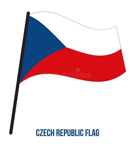 Waving Czech Republic Flag On White. Flag In The Wind. Stock ...