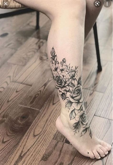 Flower Thigh Tattoos For Females