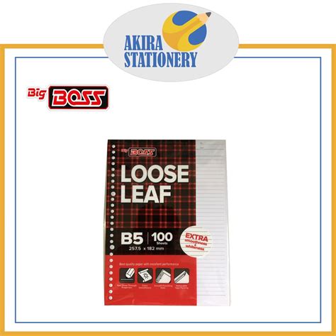 Jual Loose Leaf BIG BOSS B5 100 Ruled 26 Holes Kertas Binder File