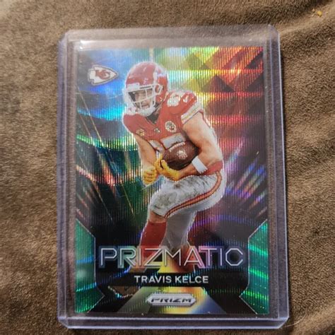 Panini Prizm Travis Kelce Prizmatic Green Wave Prizm Kc Chiefs