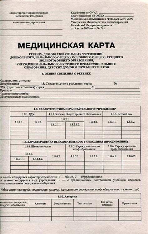 Карта форма 026 фото - PwCalc.ru