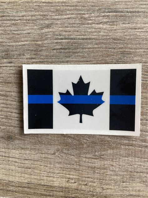 Classic Thin Blue Line Canadian Flag Sticker Decal 3 Regular And