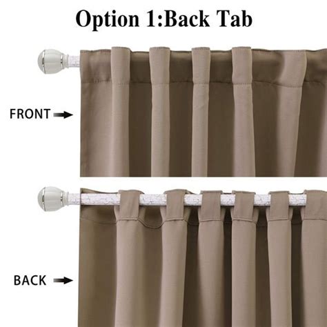 Back Tab Curtains Tab Top Curtain Panel Solid Duck Linen Long