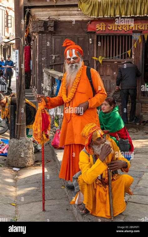 Sadhus Priest In Kathmandu They Are Committed To A Religious