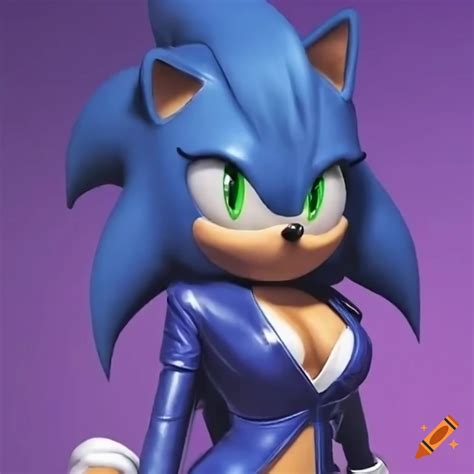 Cosplay Of Female Sonic The Hedgehog In Blue Leather Jacket On Craiyon