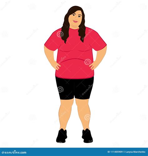 Fat Woman Obesity Lifestyle Stock Vector Illustration Of Cartoon People 111405909