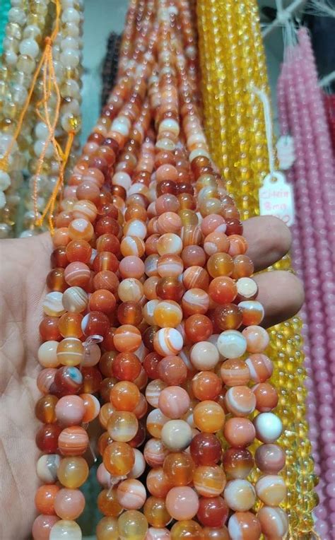 Multicolor Plain Red Sulemani Hakik Gemstone Beads For Making Bracelet