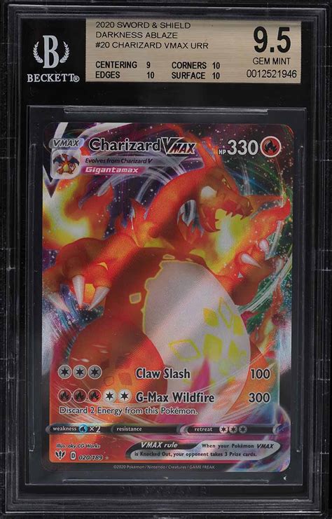 2020 Pokemon Sword And Shield Darkness Ablaze Charizard Vmax 020 Bgs 9 5 Gem Mint Pwcc Marketplace