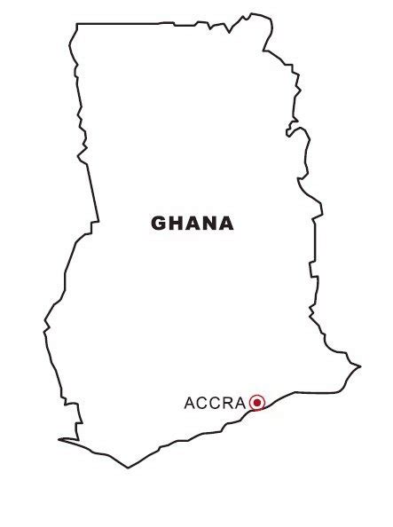 Map Of Ghana For Coloring Color Area