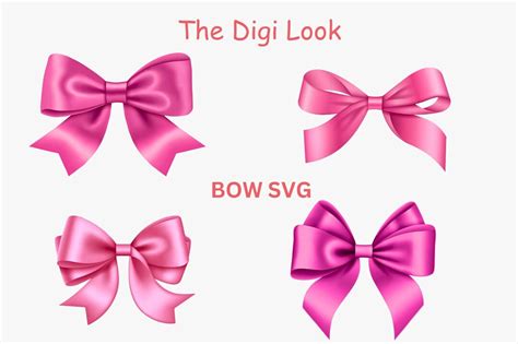 Bow Svgbow Svg Bundlepink Bow Svgwatercolor Pink Bow Etsy