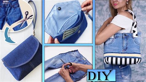 2 DIYs HOW TO REUSE OLD JEANS Save For Sewing Projects Awesome Bag