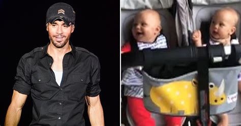 Enrique Iglesias gives his twins a case of the giggles in sweet home video