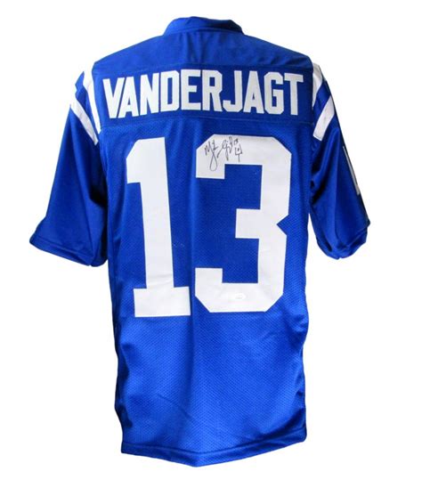 Mike Vanderjagt Signed Jersey with Hand-Drawn Field Goal Sketch (JSA ...