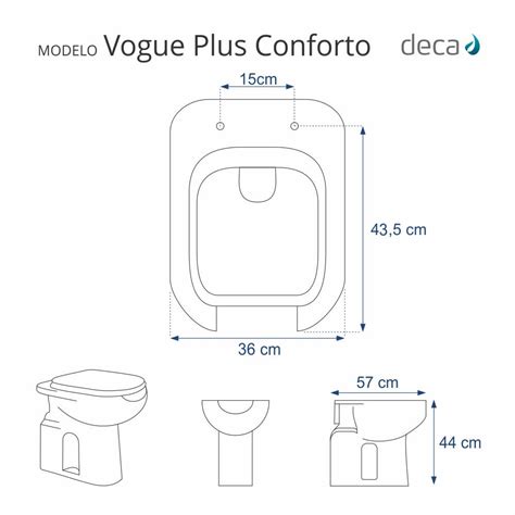 Assento Sanitario Poliester Vogue Plus Conforto Branco Para Bacia Deca