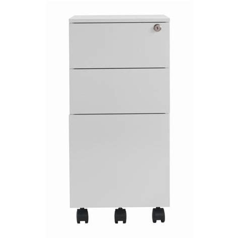 Jemini 3 Drawer Mobile Pedestal Slimline Kf74158 Mobile Pedestals