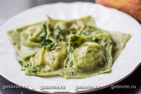 Рецепт Зеленые равиоли с козьим сыром