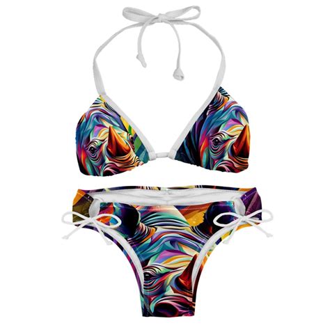 Rhinoceros Swim Wear Bikini Set With Detachable Sponge Adjustable