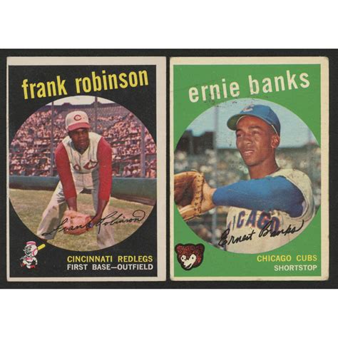 Lot Of 2 1959 Topps Baseball Cards With Frank Robinson 435 Ernie