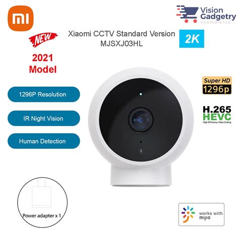 Xiaomi Mijia Mi CCTV IP Camera 2K 1296P Standard Version FREE Adapter