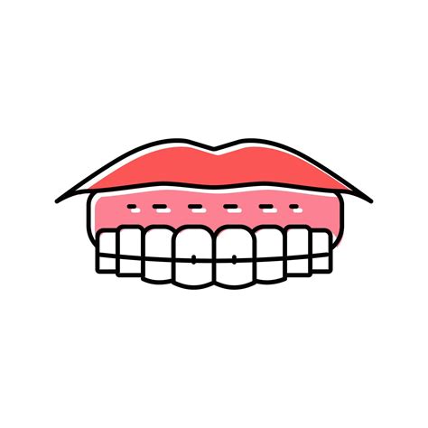 Sticking To Lips Tooth Braces Color Icon Vector Illustration 18996065