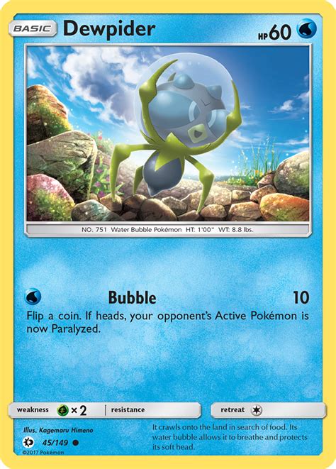 Dewpider Sun Moon Pokemon Card