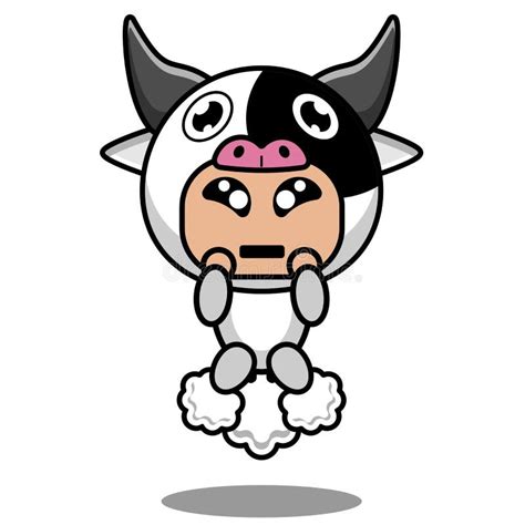 Cow animal mascot costume stock vector. Illustration of costume - 233767306