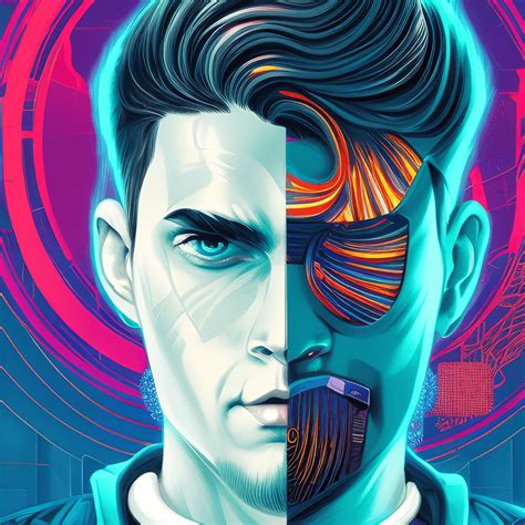 Cyberpunk Man Portrait By Tristan Eaton And Victo Ngai · Creative Fabrica