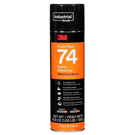 3m Foam Fast 74 Spray Adhesive Clear Net Wt 169 Oz