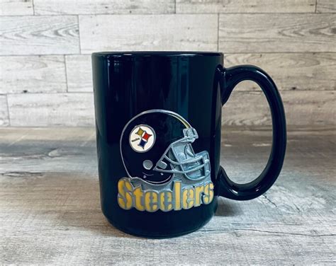 Vintage NFL PITTSBURGH STEELERS Coffee Mug Pewter 3D Helmet Logo Etsy