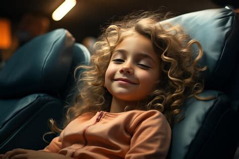 Premium Photo Toddler Girl Traveling By Train Or Plane In Business