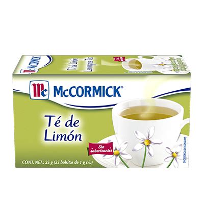 Té limón McCormick caja con 25 sobres La caja trae 25 sobres de 1 2 g