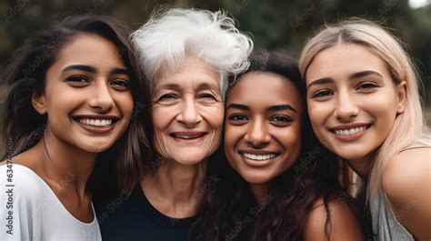 Group Of Woman All Ages Young And Old Celebrating Friendship And