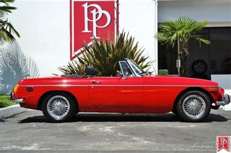 Mgb Mk Iii Roadster L Red On Black Chrome Bumpers Fabulous