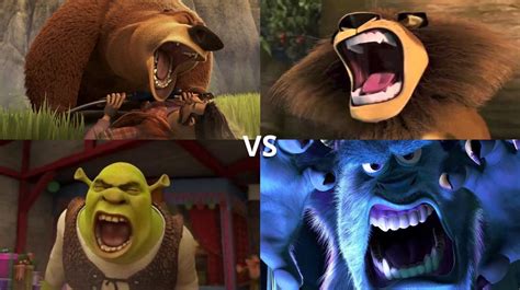 Boog vs Alex vs Shrek vs Sulley by bayleigh06 on DeviantArt