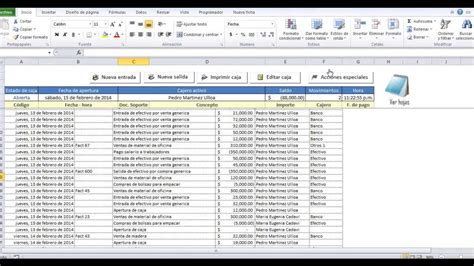 Caja Diaria En Excel Youtube