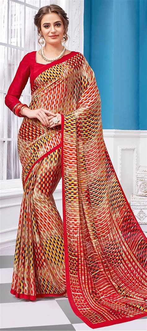 Casual Party Wear Traditional Multicolor Color Crepe Silk