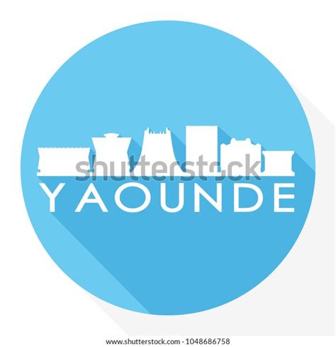 Yaounde Cameroon Flat Icon Skyline Silhouette Stock Vector Royalty