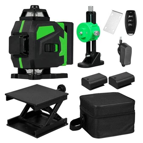 Nível Laser 3D 12 Linhas Verde Recarregável Controle Bolsa 2