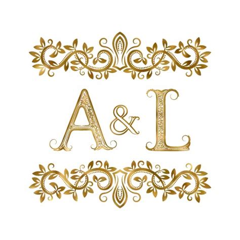 U And A Vintage Initials Logo Symbol Letters Vector Image