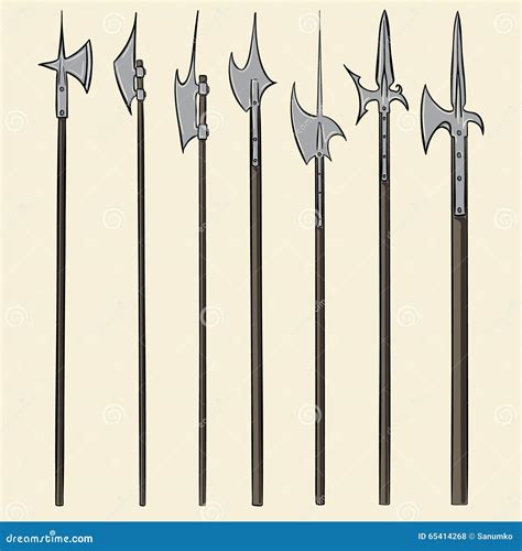 Set Of Historical Halberd Silhouettes Vector Illustration | CartoonDealer.com #96052650