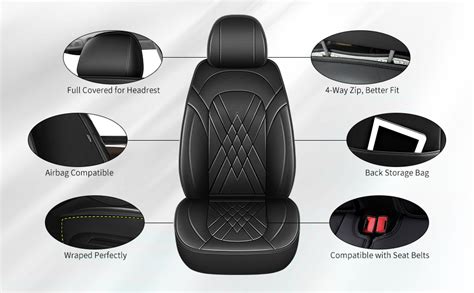 Amazon Yorkneic Front Car Seat Cover Faux Leather Seat Covers