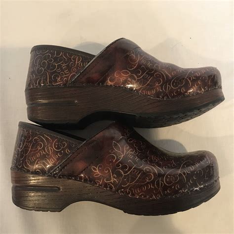 Womens Dansko Limited Edition Brown Leather Slip On C Gem