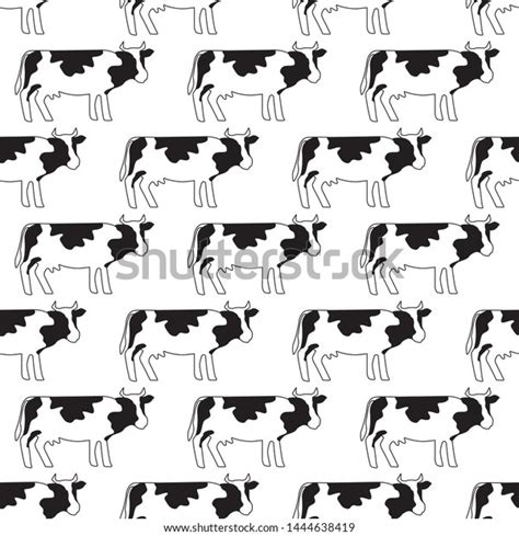 Seamless Pattern Cow Art Background Design Stock Vector Royalty Free