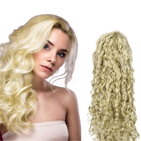 Buy Clip In Curly Hair Extensions Bleach Blonde 613 Online MheHair