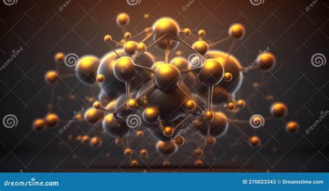 3d Illustration Of Molecule Model Scientific Research In Molecular